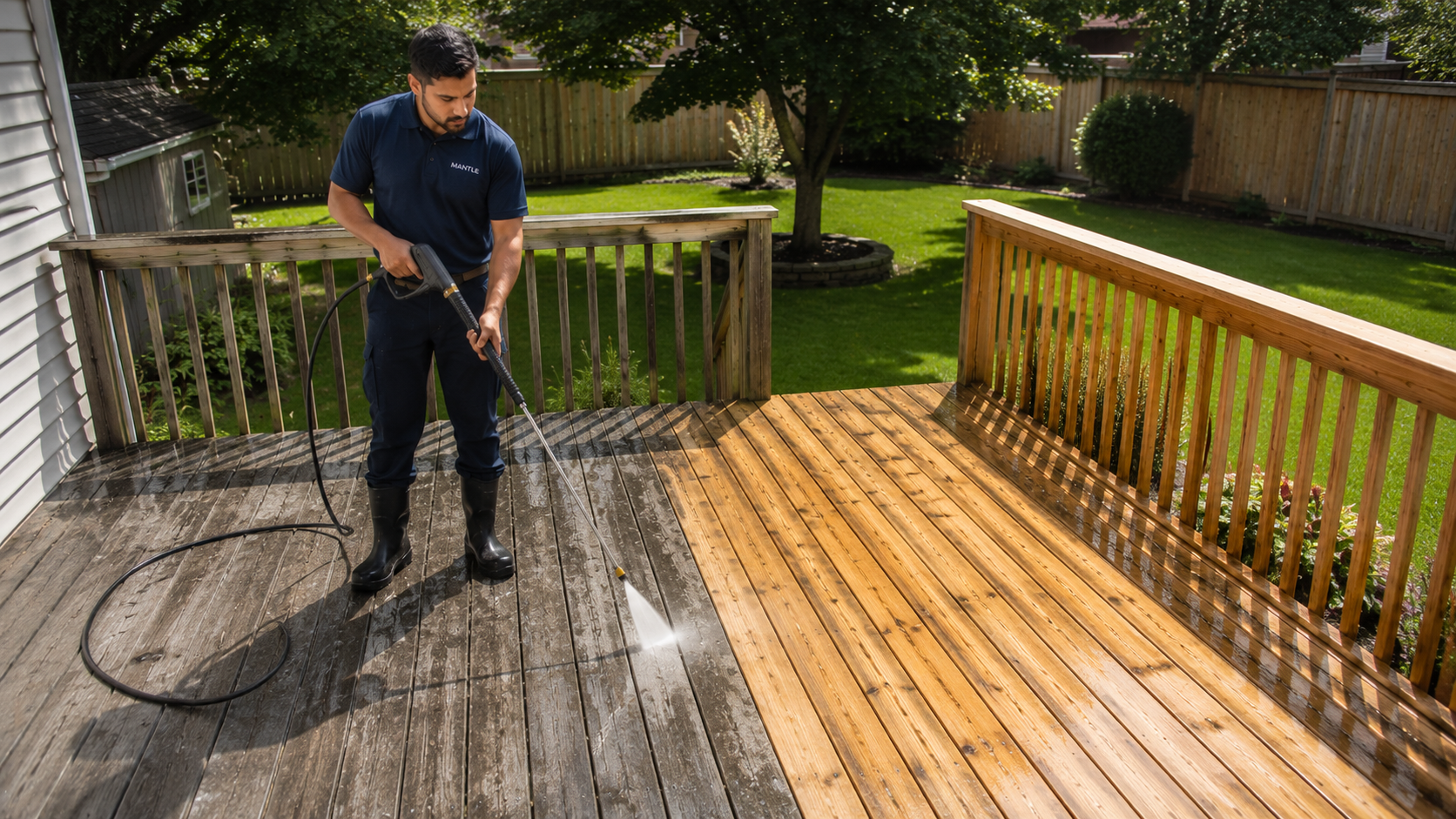 Decks and fences cleaned together make the whole backyard look new