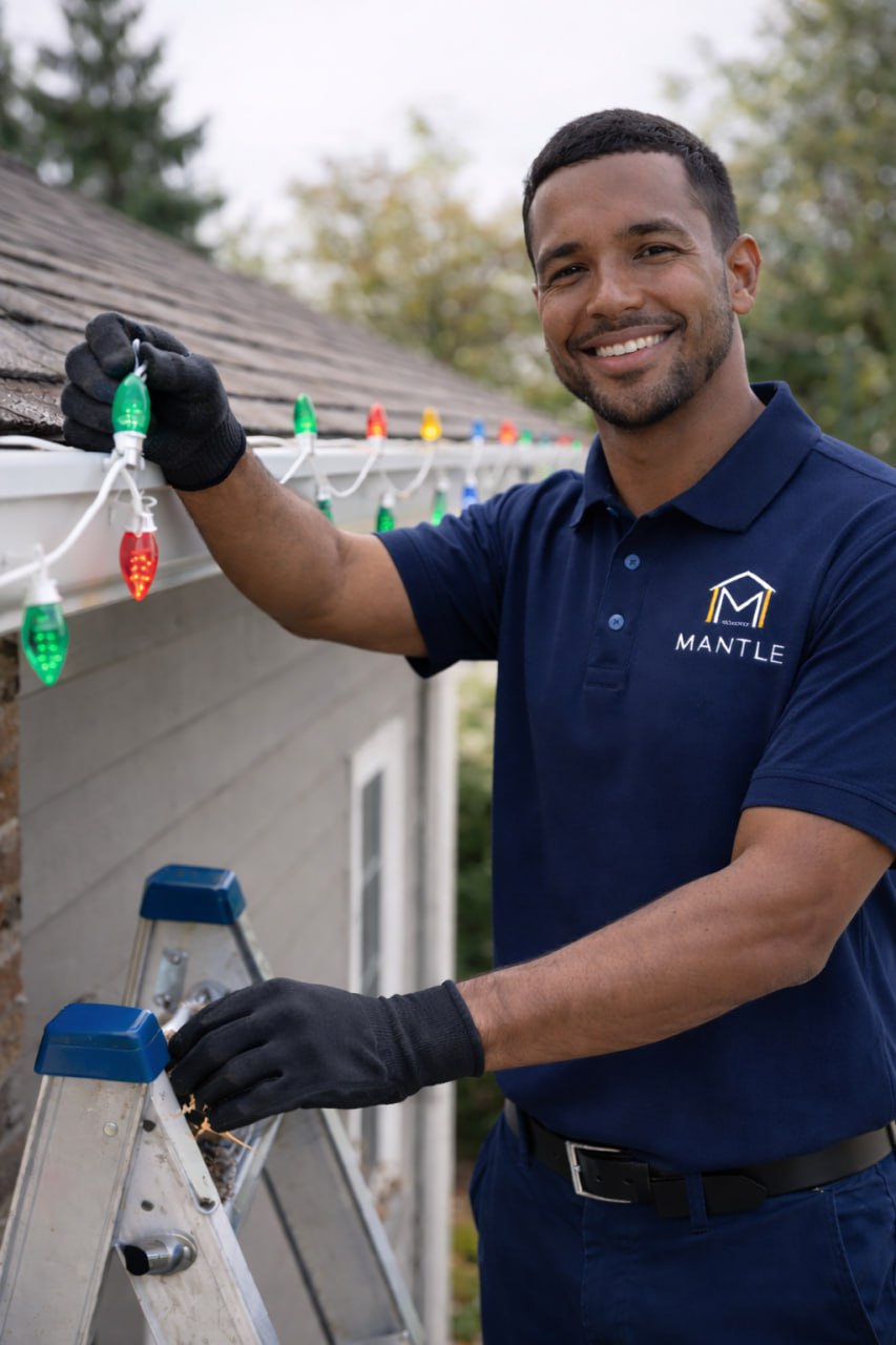 Christmas lights installation
